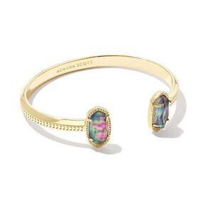 Kendra Scott Elton gold cuff bracelet in Abalone Shell
